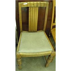 Oak Side Chair With Leather Seat