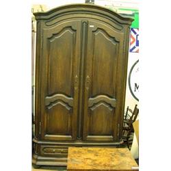 Oak Double Door Country French Style Armoire With 2 Drawers In Base