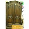 Image 1 : Oak Double Door Country French Style Armoire With 2 Drawers In Base