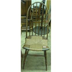 Vintage Spindle Back Chair With Rush Seat