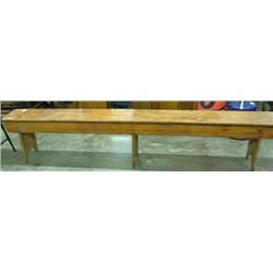 Primitive Pine Bucket Bench, 8 Foot