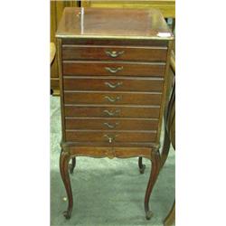 Mahogany Music Cabinet With 7 Drawers, Country French Style