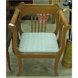 Walnut Spindle Back Chair With Slatted Sides