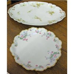 Two Porcelain Plates - Haviland And Co. With Hand Painted Roses And Charles Field Haviland W/ G O A 