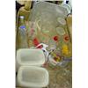 Image 1 : Lot Of Kitchen Glass And Cookie Cutters - 4 Juice Character Glasses, 2 Anchor Hocking Refrigerator D