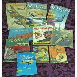 Lot Of Magazines And Booklets: Skyways, War Weapons, Airplanes Of The World, Etc.