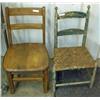 Image 1 : 2 Child's Chairs: Desk Chair And Ladderback With Woven Seat