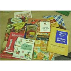 Cookbooks And Pamphlets With Glass Counter Jar