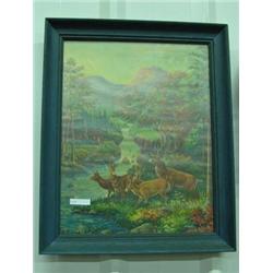 Framed Print Of Forest Scene With Cabin