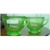 Image 1 : Green Depression Creamer And Sugar