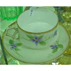 Limoges Cup And Saucer By Bawo And Dotter, Elite Works, Ca 1891-1900, Lilac Pattern