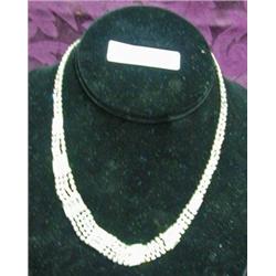 Baguette And Pave' Set Rhinestone Necklace