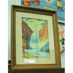 Motion Lamp Depicting Waterfall