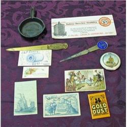 Misc. Advertising - Mini Cast Iron Skillet Marked Commercial Hdwre Co, Reno, Mayo Clinic Compact, 2 