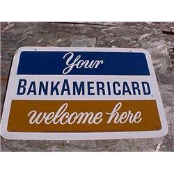 Sign - Bank Americard, Metal Double Sided, 1960