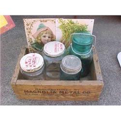 Advertising - Rex Land Tin, Spice Tins, Sunny Jim Peanut Butter Jar, Lazy B Vineyard Label, Etc.