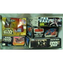 Star Wars Toys - Action Fleet, Twin Pod Cloud Car, Land Speeder, Droid Factory, X Wing Fighter And B