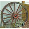 Image 1 : Wooden Wagon Wheel, Spoke And Hub With Heavy Metal Bands