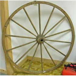 Wooden Wagon Wheel, Hub Is Wood