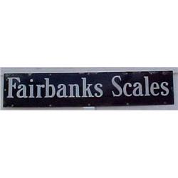 Advertising Sign: Fairbanks Scales, Porcelain 9 X 44 1/2