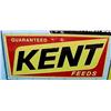 Image 1 : Advertising Sign: Kent Guaranteed Feeds, Metal Self Framing, 22 1/2 X 46 1/2