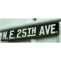 Portland Street Sign, NE 25th Ave, Porcelain 1948