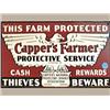Image 1 : Advertising Sign: Capper's Farmer Insurance, Metal 13 X 8