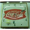 Image 1 : Advertising Clock; Drink Coca Cola In A, Fishtail With Convex Glass; Electric, Metal, 15 1/4 Square