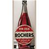 Image 1 : Advertising Sign: Rochers Vin Des, Bottle Shaped Metal, 12 X 27 1/2