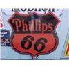 Image 1 : Advertising Sign; Phillips 66 - Porcelain Double Sided Shield Shape, 29 X 30, Set In Frame For Post.