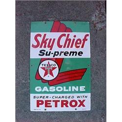 Advertising Sign; Texaco Sky Chief Su-preme- Porcelain 1961, 12 X 18