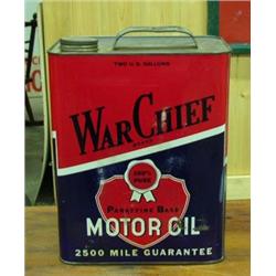 War Chiel Motor Oil Can, 2 Gallon