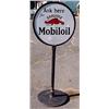Image 1 : Advertising Sign; Ask Here For Gargoyle Mobiloil - Lollipop Style, Porcelain Double Sided With Iron 