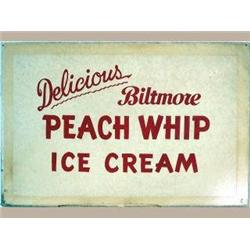 Advertising Sign; Biltmore Ice Cream, Delicious Peach Whip - Cardboard 14 X 21