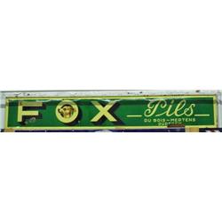Advertising Sign; Fox Pils - Picture Of Greyhound Dog Head In The "o" Of Fox - Porcelain Self Framin