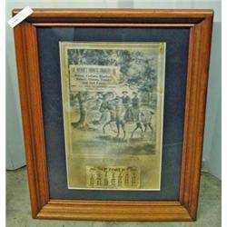 Advertising Calendar; 1912 The Roeder's Harness Saddlery Co, - Matted & Framed