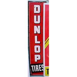 Advertising Sign; Dunlop Tires - Metal Self Framing, Vertical 13 1/2 X 60