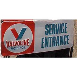 Advertising Sign; Valvoline Motor Oil Service Entrance - Metal Partially Embossed, 14 1/2 X 11 1/2