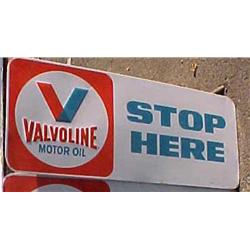 Advertising Sign; Valvoline Motor Oil Service Entrance - Metal Partially Embossed, 14 1/2 X 11 1/2