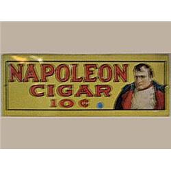 Advertising Sign; Napoleon Cigar 10 Cents, With Napoleon Picture - Metal 7 X 19
