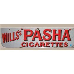 Advertising Sign; Will's Pascha Cigarettes - Porcelain 8 X 32 1/2