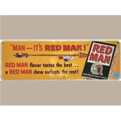 Advertising Sign; Redman, With Arrow And Redman Box - Metal 5 X 15
