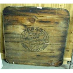 Metal Decorative Stove Guard With WABASH Screen Door Advertisement