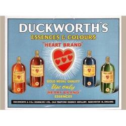 Advertising Sign; Duckworth's Essences & Colours - Cardboard 13 X 17 1/2
