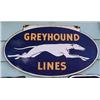 Image 1 : Advertising Sign; Greyhound Lines - Oval Porcelain Double Sided With Dog, 20 1/2 X 36