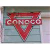 Image 1 : Advertising Sign; Conoco V Shaped - Porcelain Double Sided 34 1/4 X 39