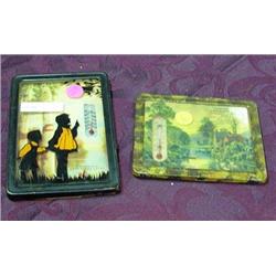 2 Framed Advertising Thermometers; Erickson & Co. Eggs & Live Poultry, And Lost River Dairy Silhouet