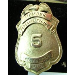 Badge; Special Police, Dept. Of Defense #5, ASLC