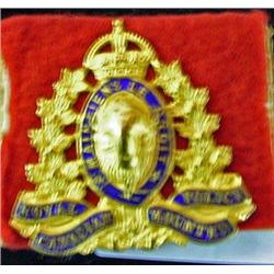 Badge; Royal Canadian Mounted Police, Gold With Blue Enamel