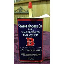 Advertising Tin - Sewing Machine Oil For Singer - White & Others
